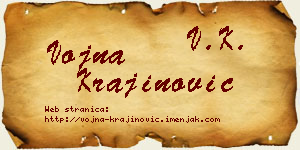 Vojna Krajinović vizit kartica